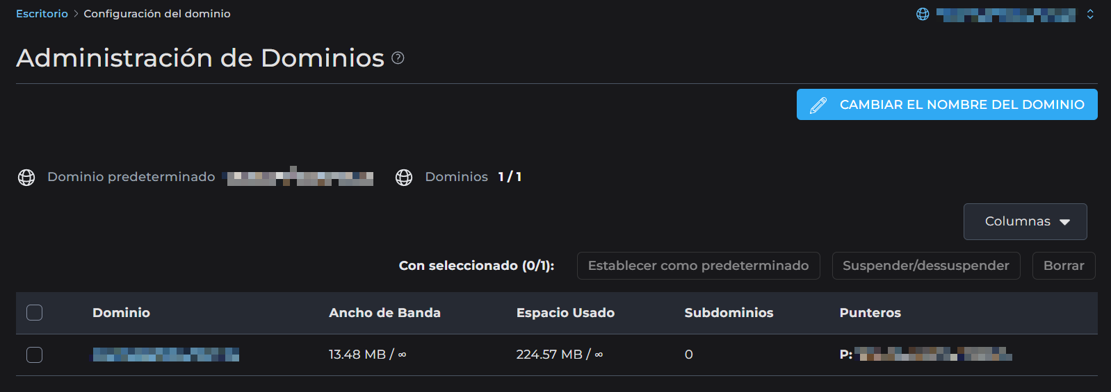 Dominio para Administrar