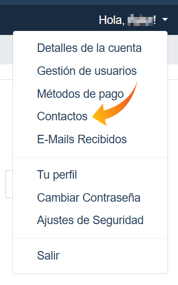 Añadir contacto desde desplegable